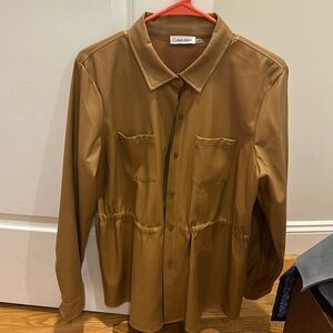 Ck. Women leather shirt